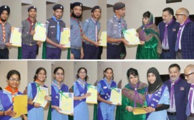 Honble Chief Minister of Jammu & Kashmir Mtr. Mehbooba Mufti appreciates role of Scouting & Guiding Movement, says youth development is J&K Govt’s priority